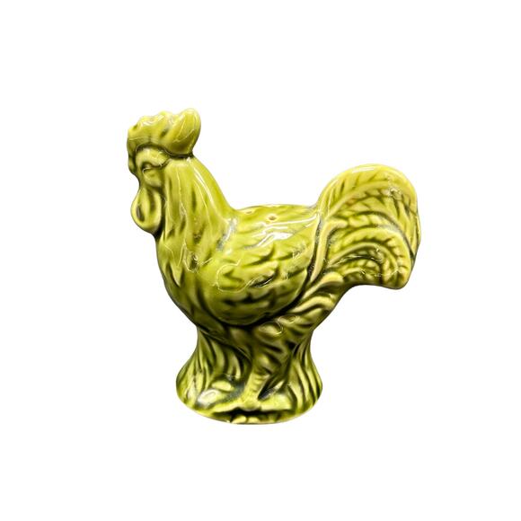 Ceramic Green Rooster Pepper Shaker Rustic Country - Picture 2 of 3